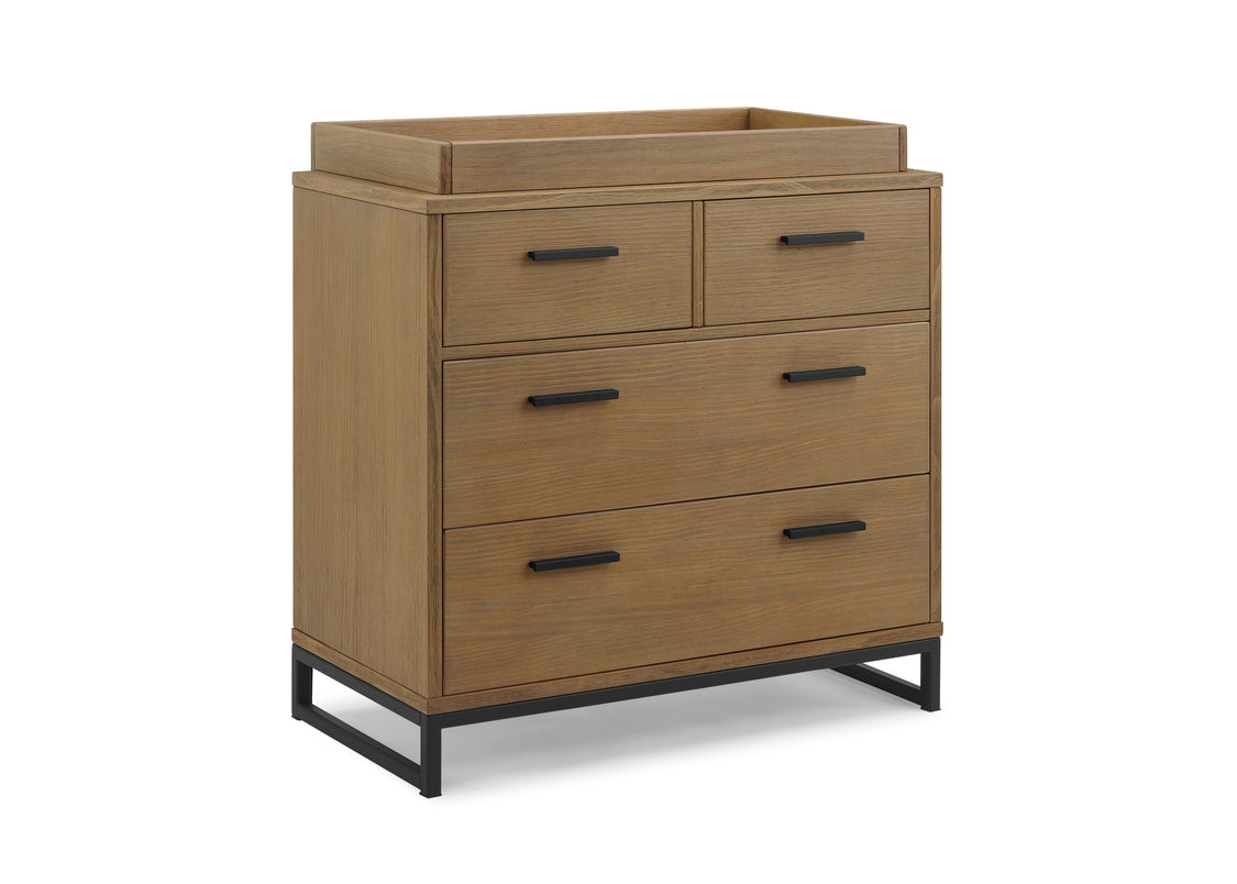 Foundry 4 Drawer Dresser with Changing Top Rustic Acorn with Matte Black (780)