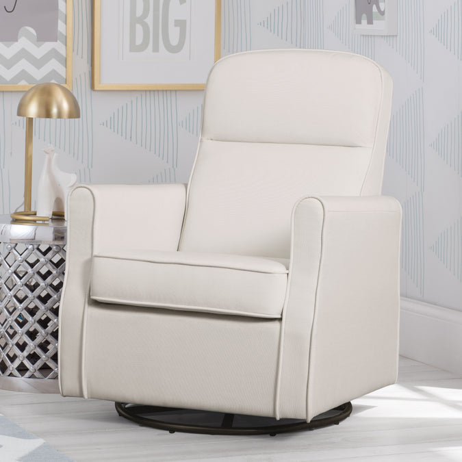Cream (743) 18-Blair Slim Nursery Glider Swivel Rocker Chair