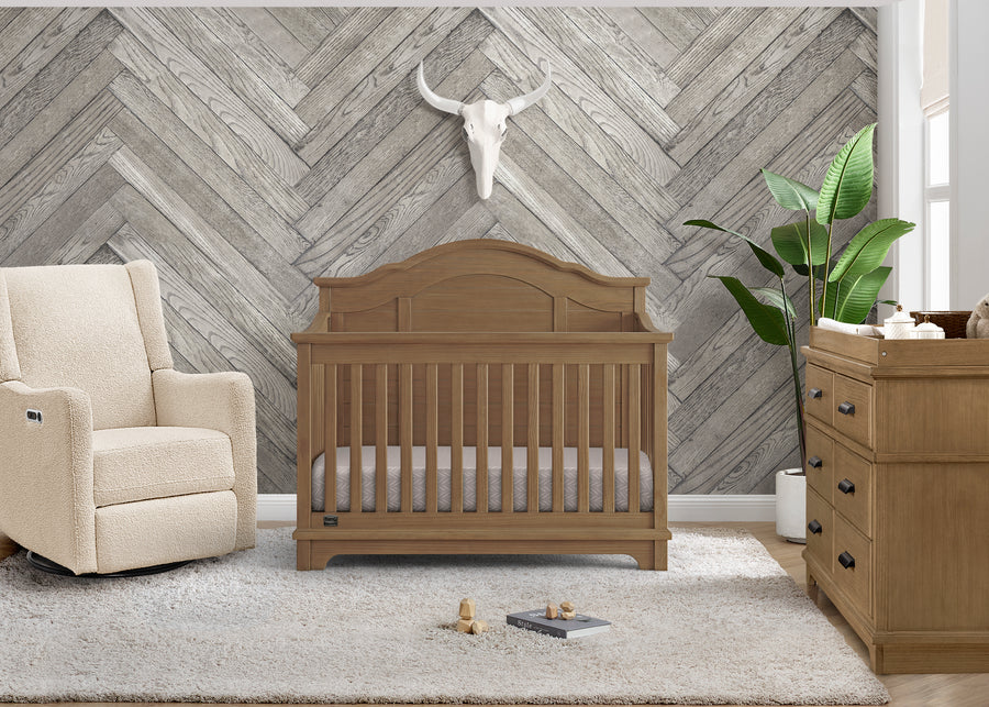 Aged Oak (845) 33-Asher 6-in-1 Convertible Crib