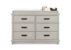 Asher 6 Drawer Dresser with Changing Top and Interlocking Drawers 6-Asher 6 Drawer Dresser with Changing Top and Interlocking Drawers