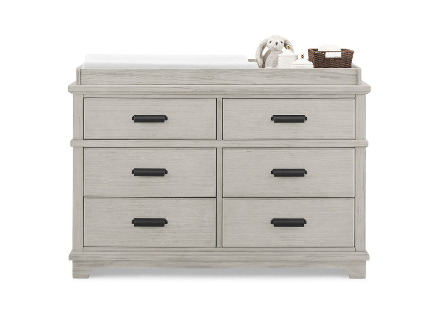 Asher 6 Drawer Dresser with Changing Top and Interlocking Drawers 6-Asher 6 Drawer Dresser with Changing Top and Interlocking Drawers
