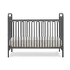 Black crib with white crib sheet on a white background 15-Darcy 4-in-1 Convertible Metal Crib
