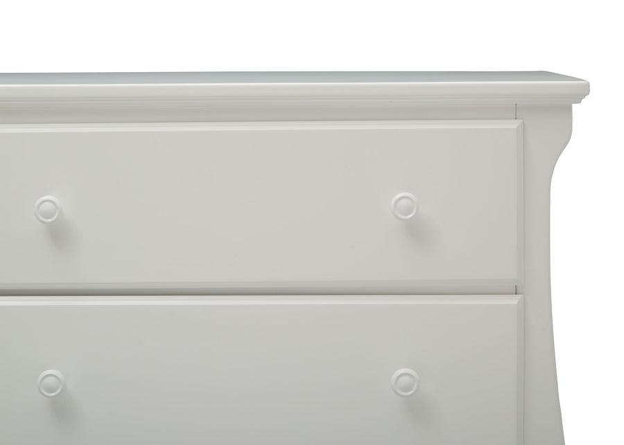 Bianca White (130) 5-Lancaster 3 Drawer Dresser with Changing Top and Interlocking Drawers