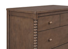 Teak Brown (1526) 7-Saint 4 Drawer Dresser with Changing Top and Interlocking Drawers