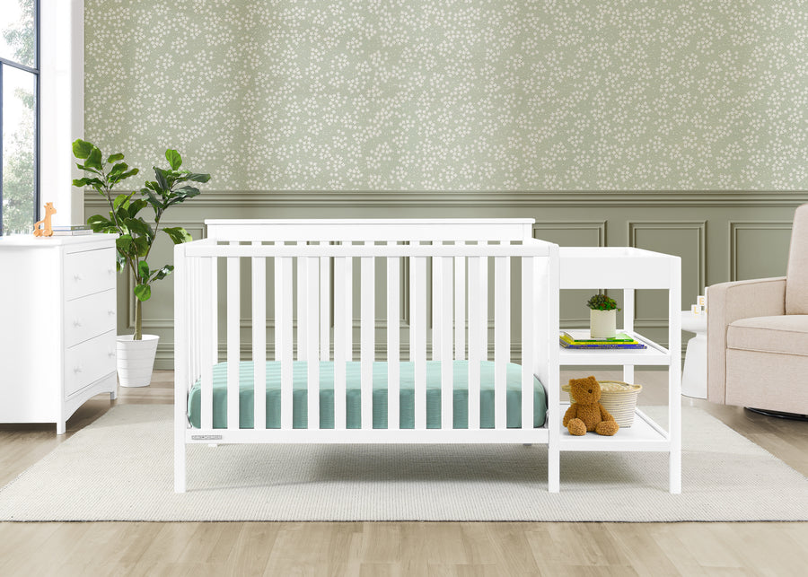 Bianca White (130) 17-Ellie 5-in-1 Convertible Crib and Changer