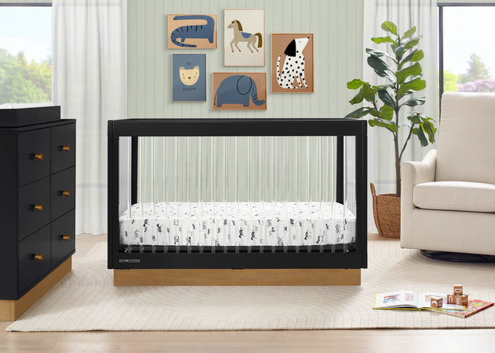 James Acrylic 4-in-1 Convertible CribMidnight Grey with Acorn (1510)