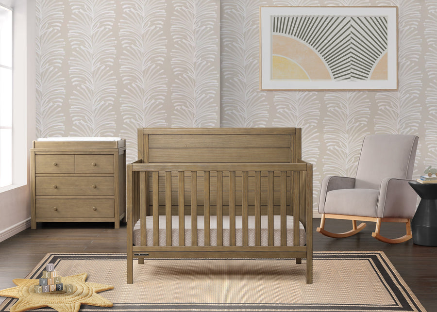 Rustic Acorn (1383) 17-Cambridge 4-in-1 Convertible Crib