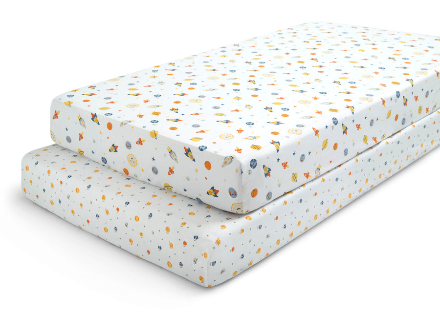 Space Exploration (3235) 17-Space Exploration Fitted Crib Sheets - 2 Pack