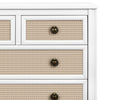 Bianca White with Textured Almond (1508) 5-Madeline 4 Drawer Dresser with Changing Top and Interlocking Drawers