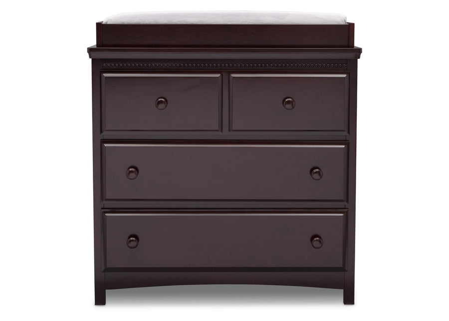 Dark Chocolate (207) 8-Emerson 3 Drawer Dresser with Changing Top and Interlocking Drawers