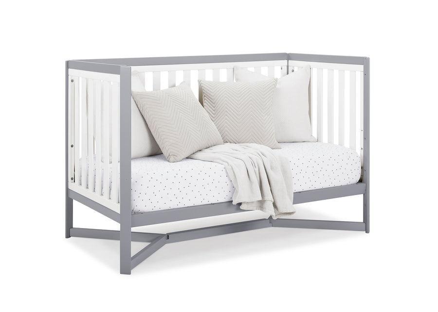 White with Grey (027) 13-Tribeca 4-in-1 Convertible Crib