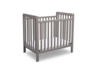 Grey (026) 11-Classic Mini Crib with 2.75-inch Mattress - Convertible to Twin Bed