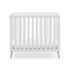 DCB: Bianca White with Natural (123) 30-Essex Convertible Mini Baby Crib with 2.75-Inch Mattress, Greenguard Gold Certified