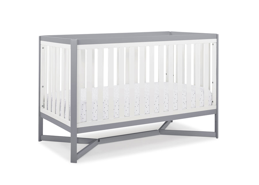 White with Grey (027) 10-Tribeca 4-in-1 Convertible Crib