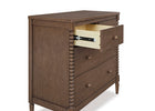 Teak Brown (1526) 6-Saint 4 Drawer Dresser with Changing Top and Interlocking Drawers