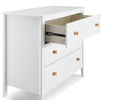 Bianca White with Natural (123) 4-Casey 3 Drawer Dresser with Interlocking Drawers