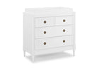 Bianca White (130) 9-Heritage 4 Drawer Dresser with Changing Top and Interlocking Drawers