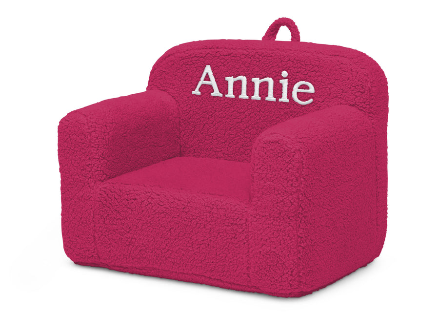Hot Pink (1293) 4-Personalized Cozee Sherpa Chair for Kids