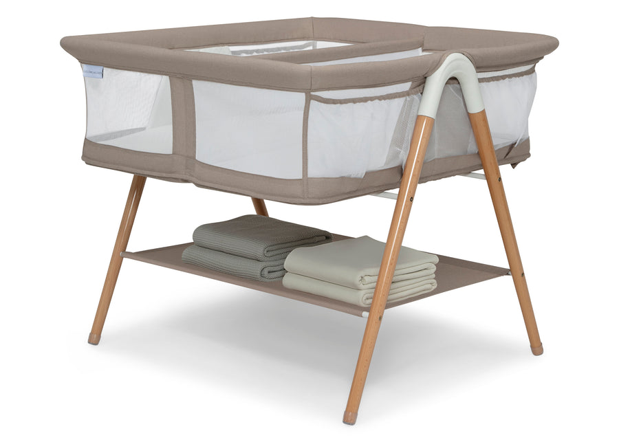 Tan (2470) 6-Bondi Beechwood Twin Bassinet