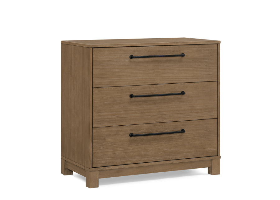 Aged Oak (845) 15-Rustic 3 Drawer Dresser with Interlocking Drawers