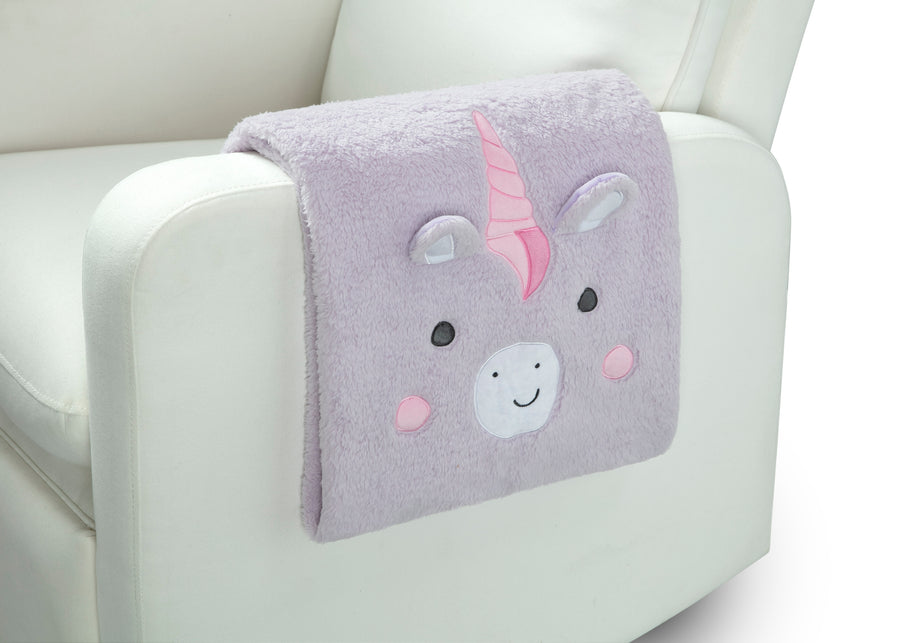 Light Purple Unicorn (1262) 13-Personalized Sherpa Throw Blanket for Kids