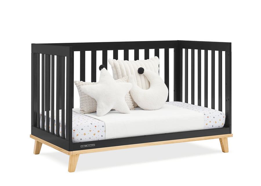 Ebony with Natural (1482) 12-Frankie 4-in-1 Convertible Crib