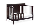 Dark wood crib with white mattress on a white background 13-Richmond 6-in-1 Convertible Baby Crib