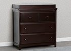 Dark Chocolate (207) 7-Emerson 3 Drawer Dresser with Changing Top and Interlocking Drawers