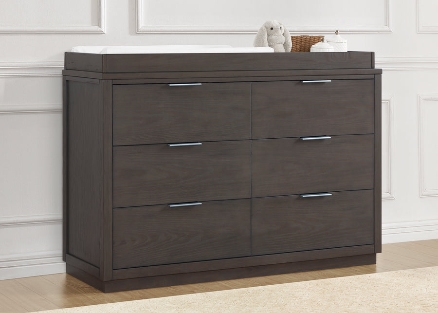 Rustic Grey (084) 13-Forever 6 Drawer Dresser with Interlocking Drawers - Naturals Collection