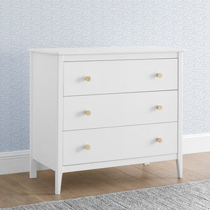Bianca White with Natural (123) 7-Casey 3 Drawer Dresser