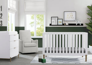 White with Melted Bronze (186) 0-Hendrix 4-in-1 Convertible Crib