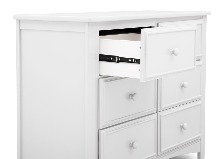 Bianca White (130) 4-Summit 6 Drawer Dresser with Interlocking Drawers