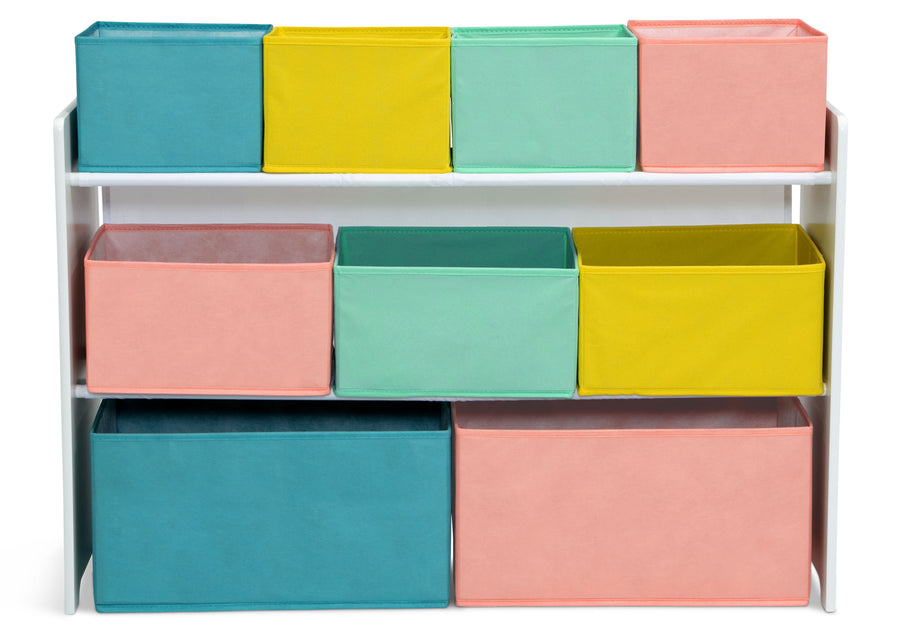 White with Blue/Orange/Pastel (1290) 31-Deluxe Multi-Bin Toy Organizer with Storage Bins