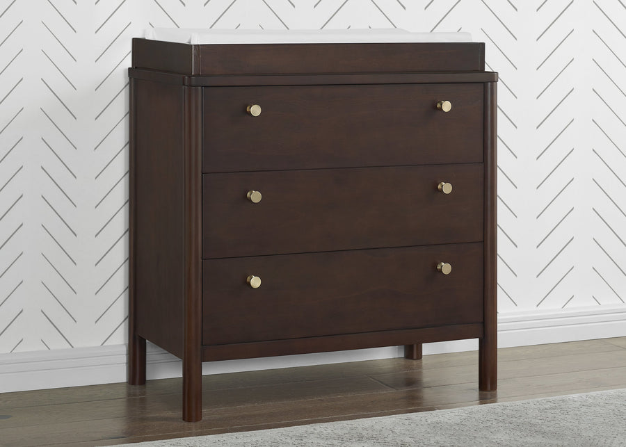 Walnut Espresso (1324) 8-Remy 3 Drawer Dresser with Changing Top