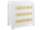 Bianca White with Textured Almond (1508) 8-Theo 3 Drawer Dresser with Changing Top