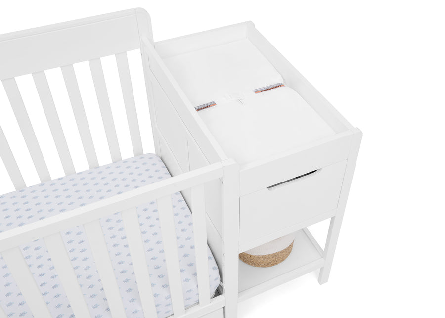 Bianca White (130) 43-Maya 5-in-1 Convertible Crib and Changer with Storage