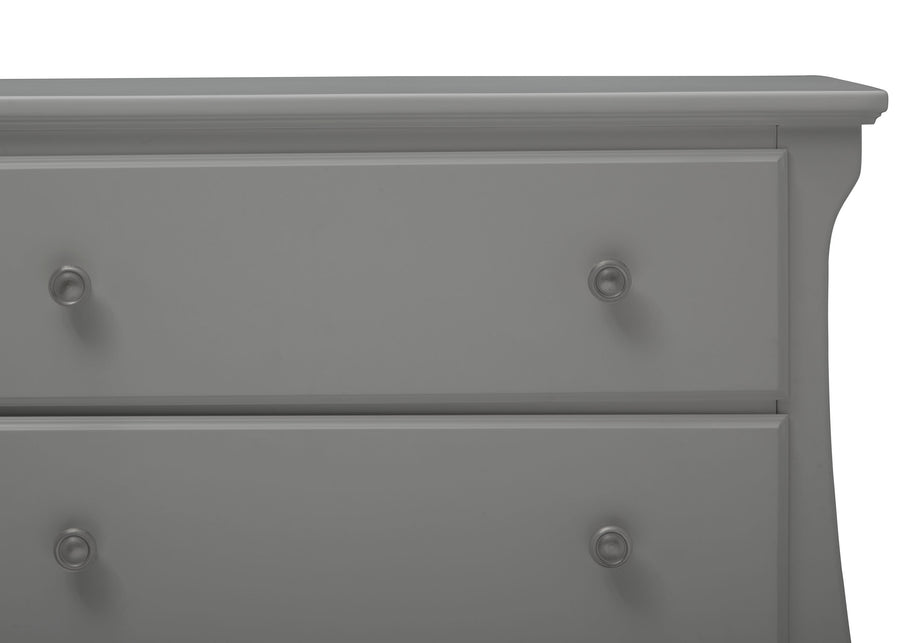 Grey (026) 6-Lancaster 3 Drawer Dresser with Changing Top and Interlocking Drawers