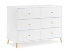 Bianca White with Natural (123) 6-Essex 6 Drawer Dresser with Interlocking Drawers