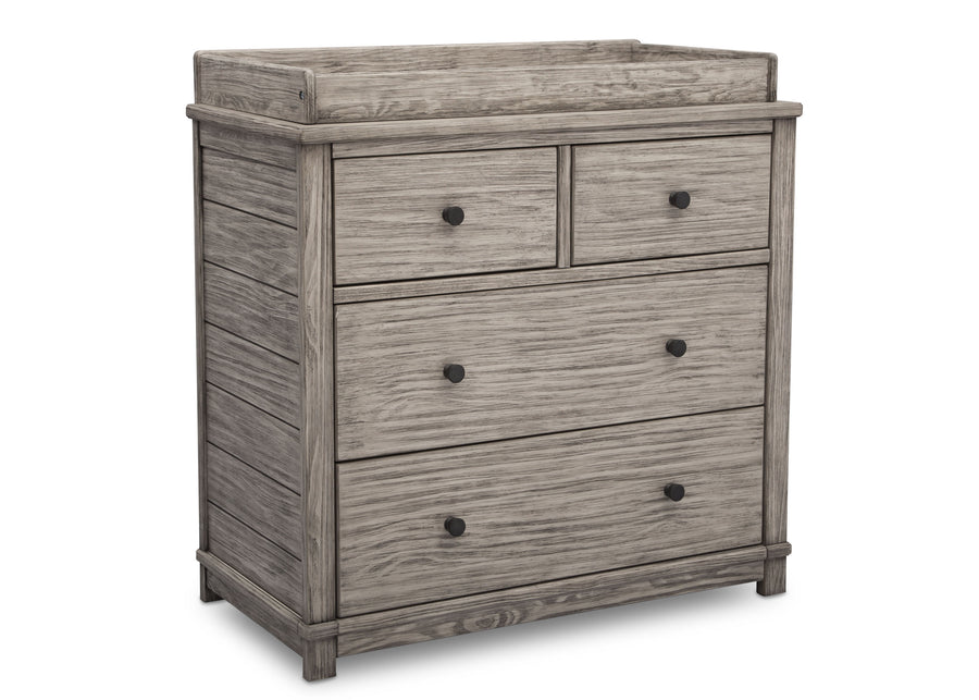 Rustic White (119) 8-Monterey 4 Drawer Dresser with Changing Top and Interlocking Drawers
