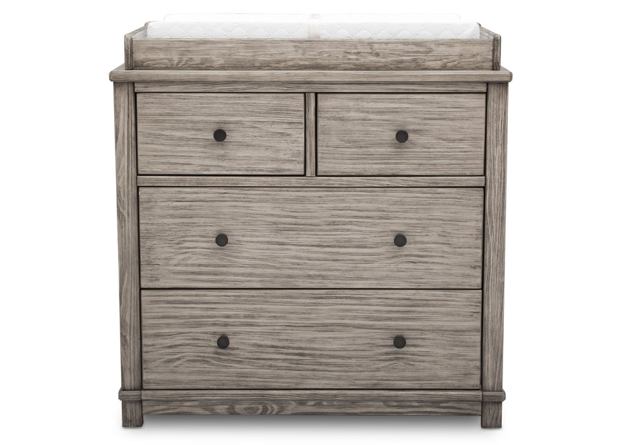 Rustic White (119) 7-Monterey 4 Drawer Dresser with Changing Top and Interlocking Drawers