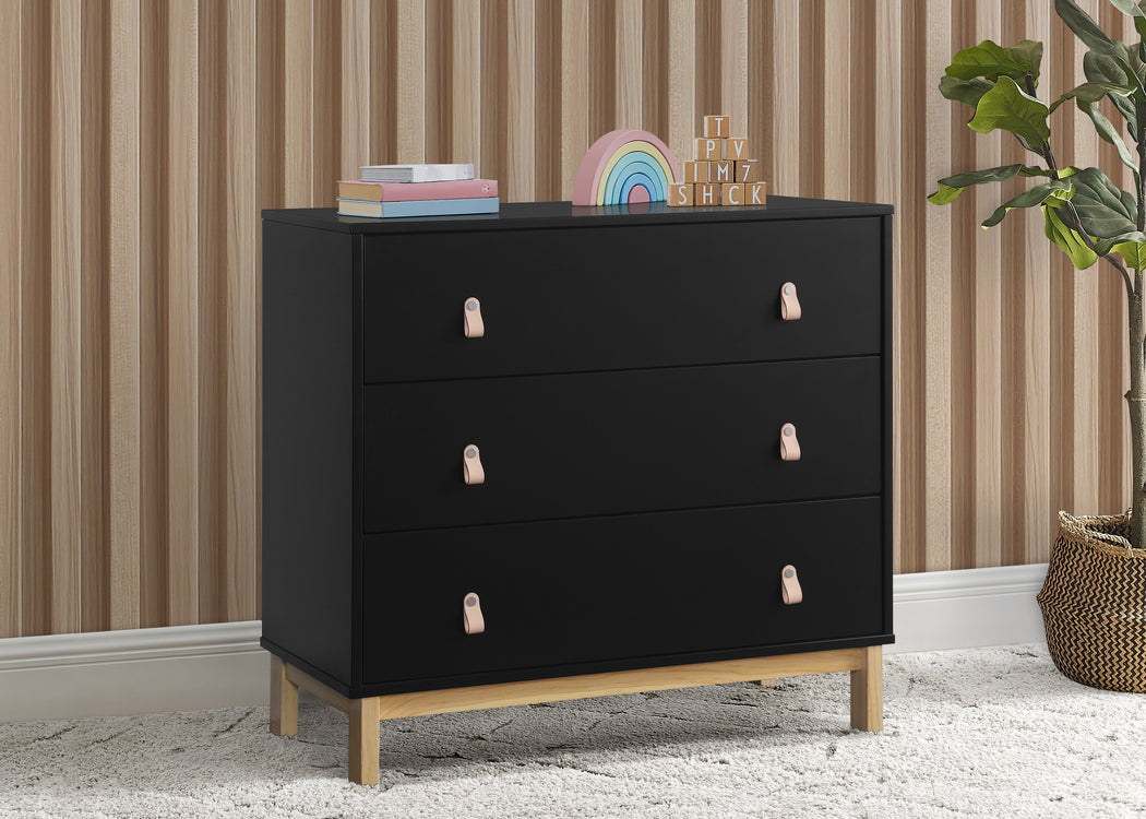 babyGap Legacy 3 Drawer Dresser with Leather Pulls and Interlocking DrawersEbony with Natural (1482)
