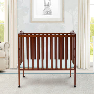 Dark Cherry (604) 20-Folding Portable Mini Baby Crib with 1.5-inch Mattress