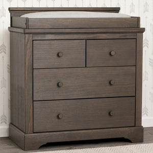 Rustic Grey (084) 12-Paloma 4 Drawer Dresser with Changing Top and Interlocking Drawers