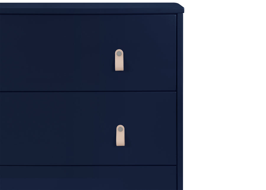 Navy with Natural (1481) 10-babyGap Legacy 3 Drawer Dresser with Leather Pulls and Interlocking Drawers