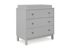 Gray dresser with three drawers on a white background 11-babyGap Legacy 3 Drawer Dresser with Interlocking Drawers