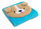 Teal Dog (1247) 15-Personalized Sherpa Throw Blanket with Storage Pocket for Kids