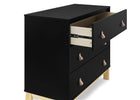 Ebony with Natural (1482) 14-babyGap Legacy 3 Drawer Dresser with Leather Pulls and Interlocking Drawers