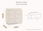 Soft Beige (1560) 17-Ari 3 Drawer Dresser with Changing Top