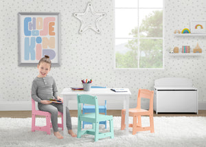 Bianca White with Pastel (1235) 0-MySize Kids Table with 4 Chairs