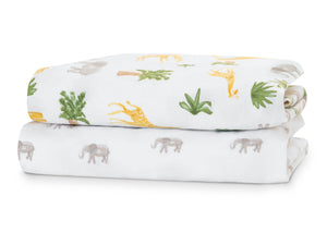 DCB: Safari Friends (3414) 14-Fitted Crib Sheets - 2 Pack